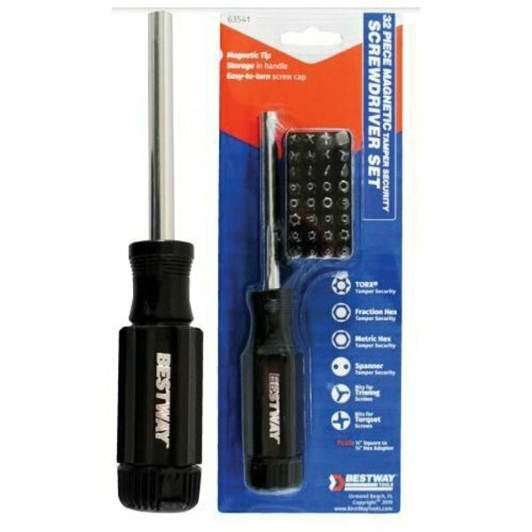 Mayhew Bestway BESTWAY TOOLS B63541 Tamperproof Screwdriver, 8 in OAL, Plastic Handle, Comfort Grip Handle 63541